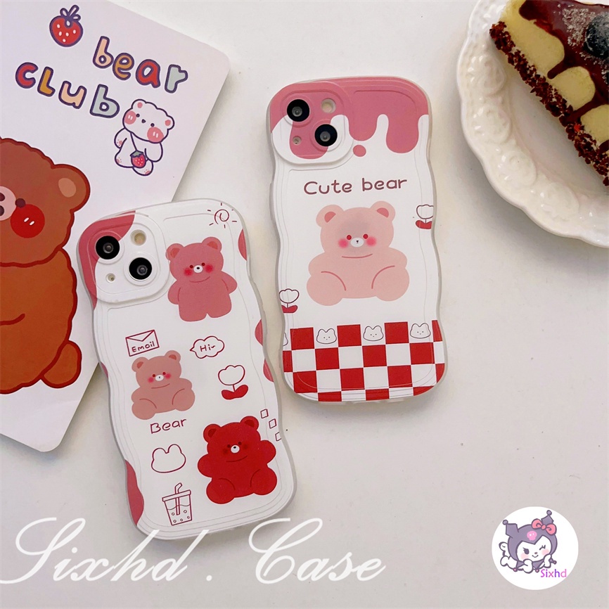 Soft Case Motif Kartun Beruang Untuk OPPO A57 A77s A76 A96 A55 A16K A15 A16 A74 A53 A33 A31 A9 A5 A5s Reno 8T 8Z 7Z 6Z 5Z A92 A93 A92 A94 Cover Penutup Mesin Cuci