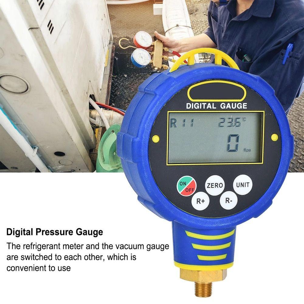 Top Low/High Digital Manifold Gauge Elektronik 100Bar/10Mpa Vacuum Meter Pendingin Pressure Tester