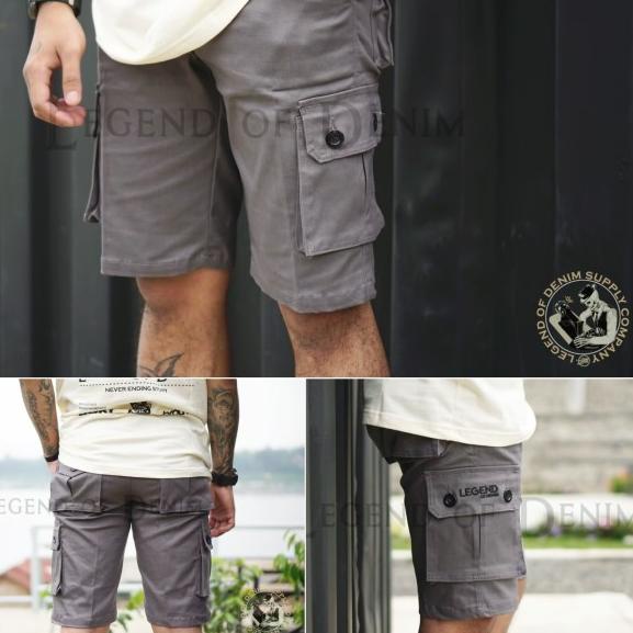 celana kargo pendek pria original legend of denim premium - foto no1, S