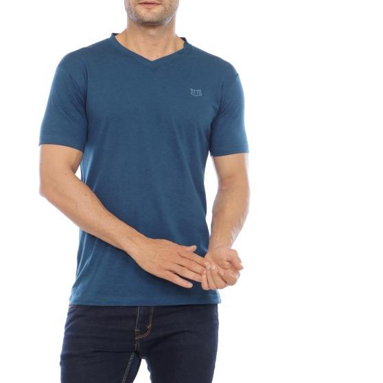 [Bamboo Cotton] V NECK T SHIRT / KAOS V NECK PRIA - Biru Tua, S