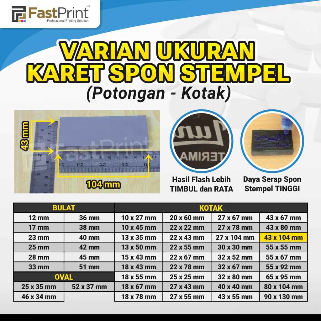 Karet Busa Spon Bahan Stempel Potongan Model Kotak 43X104MM