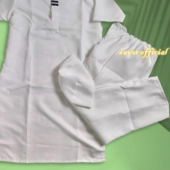 Baju Koko Anak Cowok 3/4 - Setelan Baju Koko Anak Laki Laki - Putih, 3-4 tahun