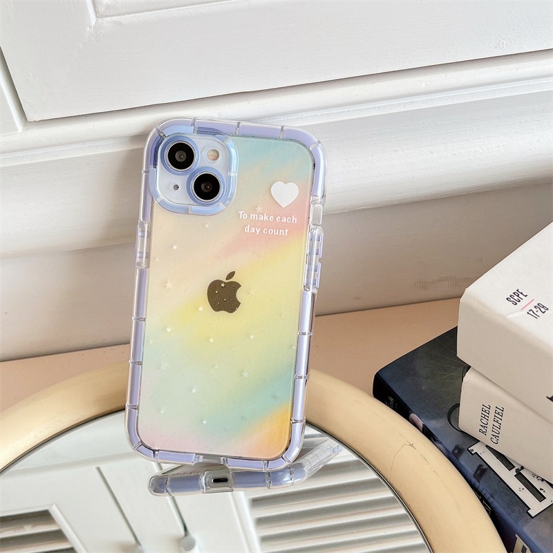 Casing Soft Case Motif Pelangi Ungu Untuk IPhone 14 + / Xr / Xs Max / Ip / 11 / 12 / 13 / 14 Pro Max