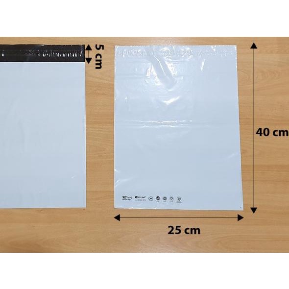 

Polymailer ramah lingkungan 25x35+5 - Putih premium (isi +/- 100 pcs)