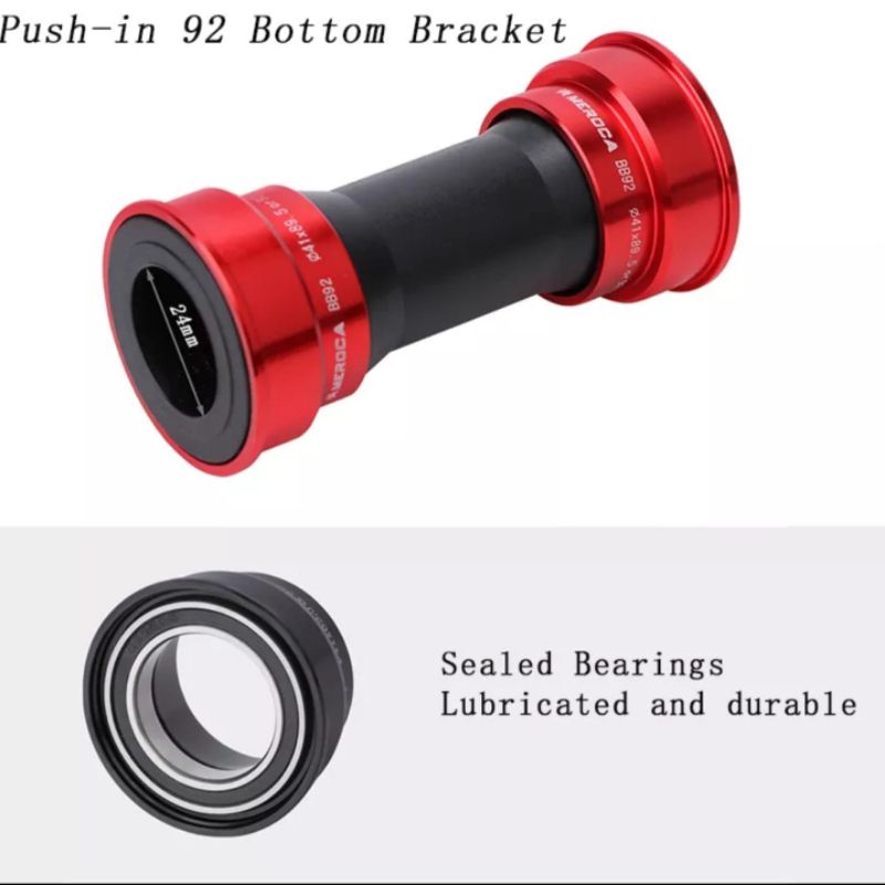 Meroca BB 92 mm Pressfit Bottom Bracket BB Press Fit  BB92 Merah