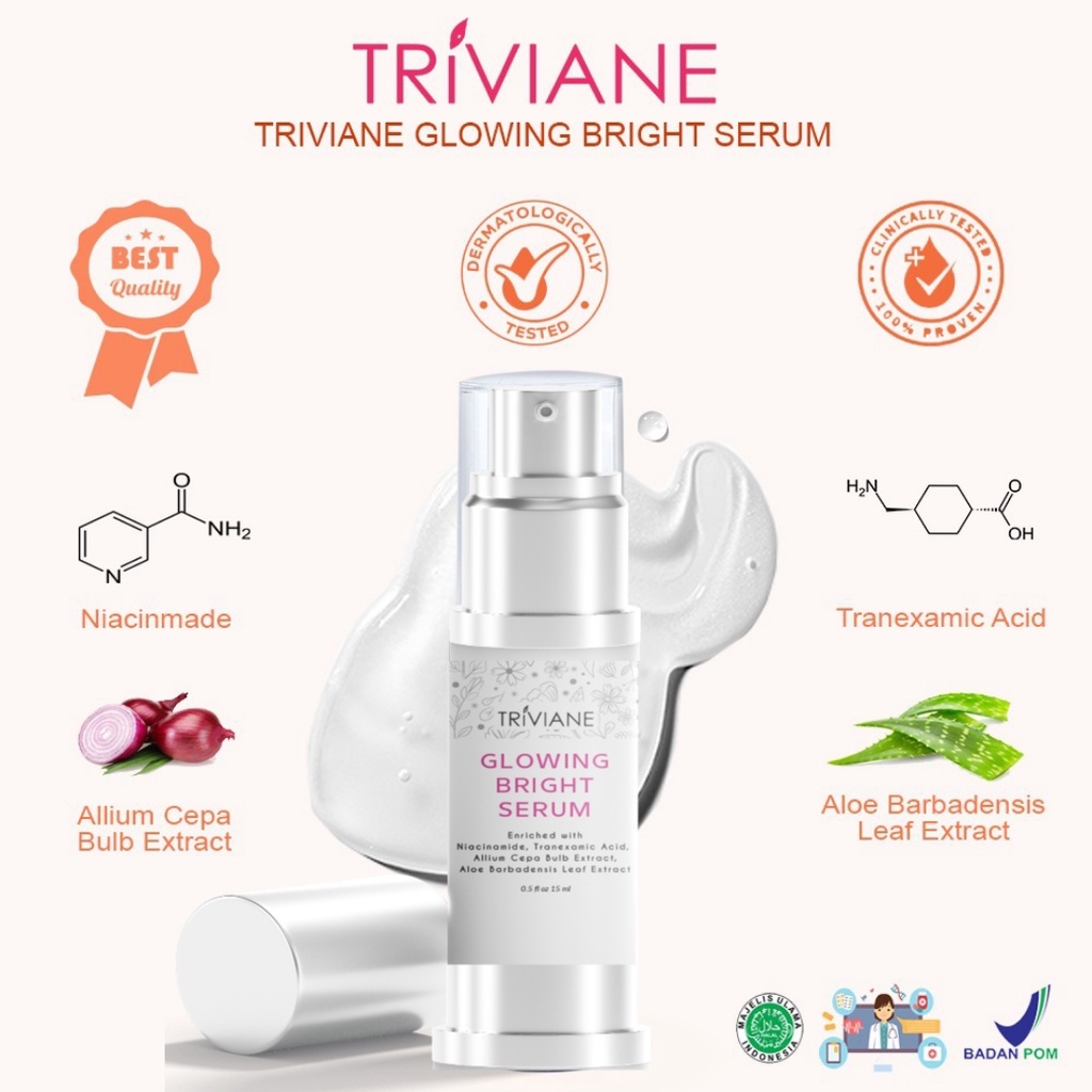[BPOM] Triviane Glowing Bright Serum 15ML Whitening Serum Wajah BPOM by Triviane Natural Skin Clinic