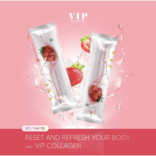 VIP Collagen Drink Ecer (1 Sachet) Ecern Satuan Suplemen Kolagen Colagen Drink Pencerah Pelembab Kulit Wajah Sehat Cantik Glowing Original 100%