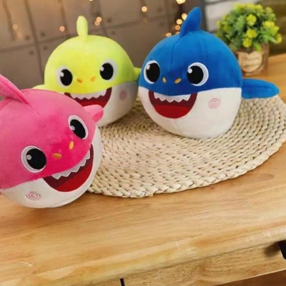Kado Mainan Anak Baby Shark Dancing Singing / Mainan Boneka Baby Shark - BLUE