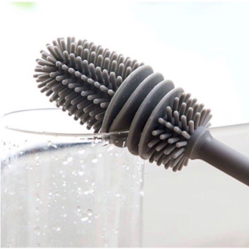 Sikat Pembersih Botol Silikon Sikat Cuci Botol Gelas Gagang Panjang Bottle Cleaning Brush