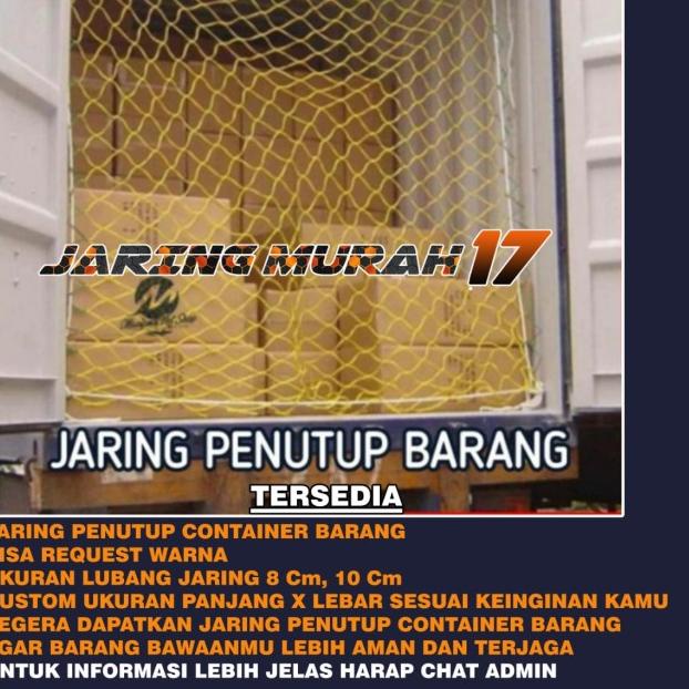 

jaring penutup container barang - 10 cm, 2,5m x 2,5m