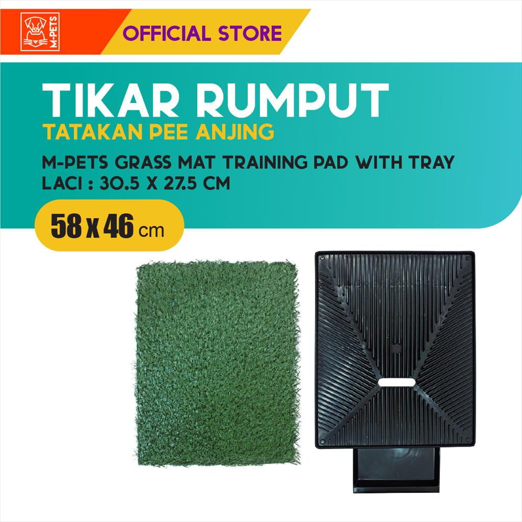 M-Pets Grass Mat Training Pad  With Tray / Tikar Rumput Tatakan Pee