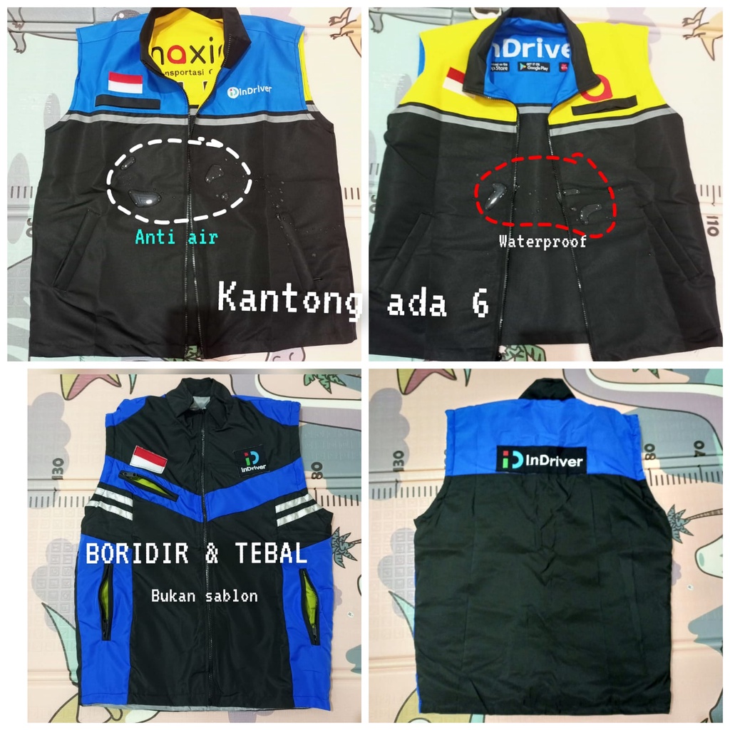 Rompi inDriver terbaru BORDIR TEBAL WATERPROFF bukan jaket inDriver bukan kaos indriver