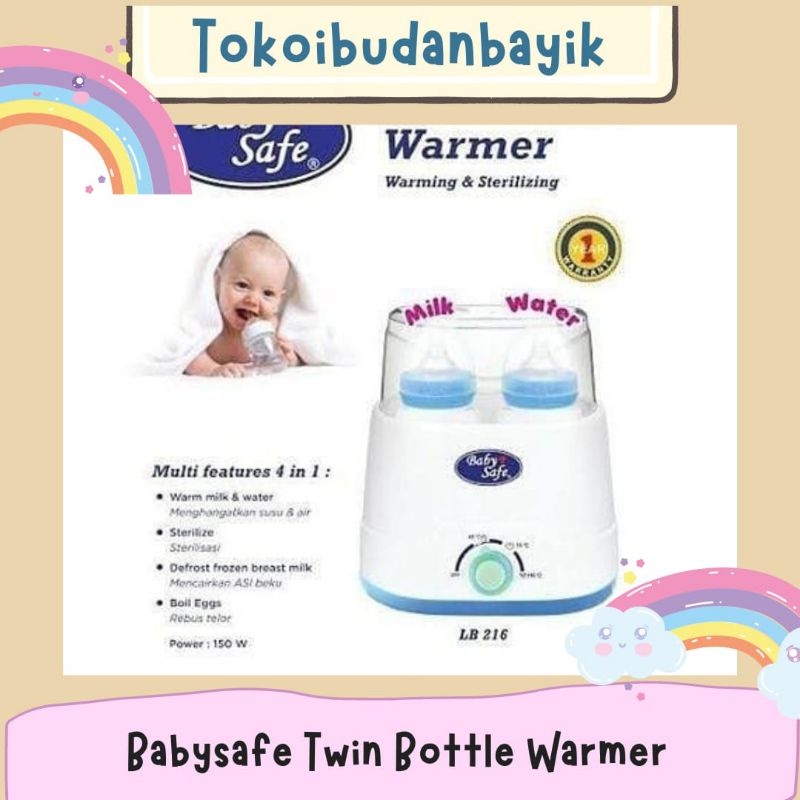 LB216 Baby Safe  Babysafe Twin Bottle Warmer (penghangat susu dan makanan bayi) / Alat Steril Botol