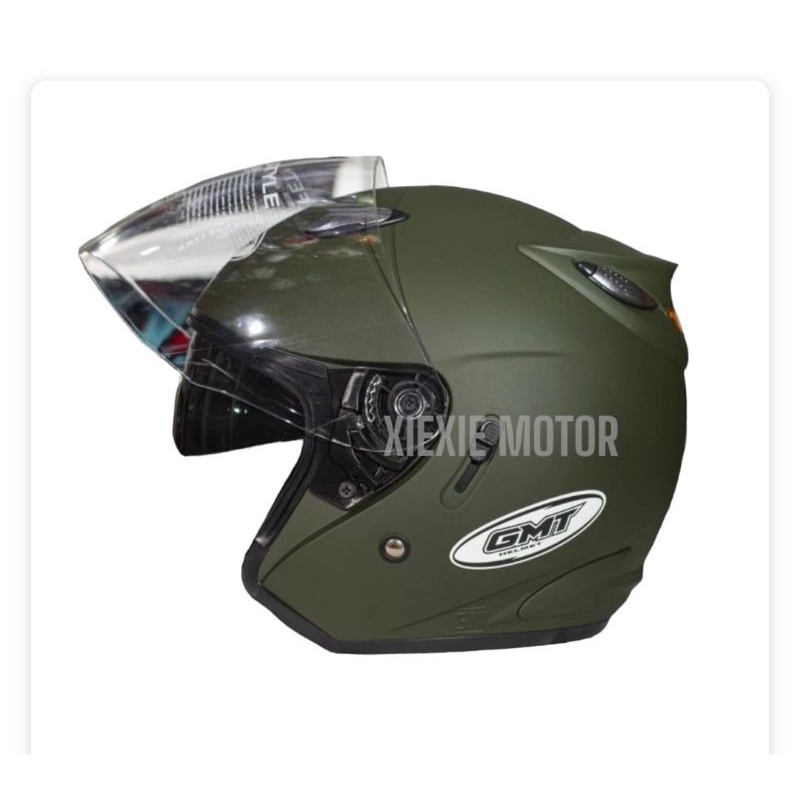 HELM HALF FACE DOUBLE VISOR GMT ORIGINAL HELM SEPEDA MOTOR HELM BIKER HELM PRIA DEWASA HELM WANITA D