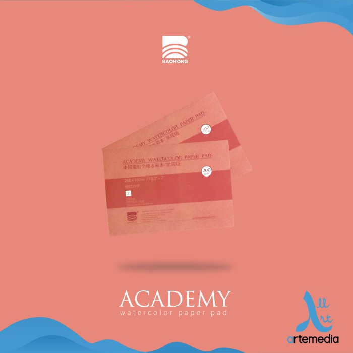 

Kertas Cat Air Baohong Academy 26x18cm Hot Pressed Watercolor Pad