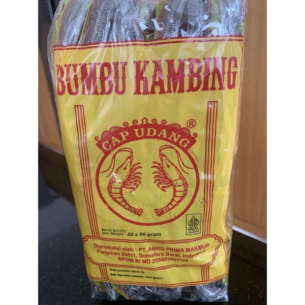 

Bumbu Kambing Cap Udang 1 kg ( 20 x 50gr)