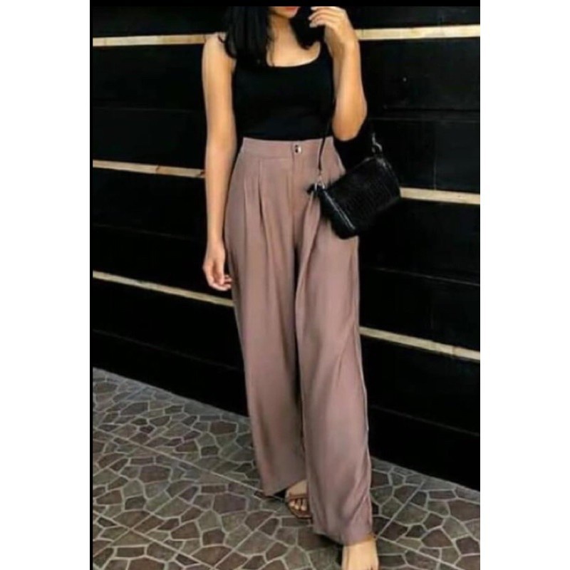 IL - CELANA HW KULOT HIGHWAIST / CELANA KULOT HW HIGHWAIST KANCING RAYON PREMIUM