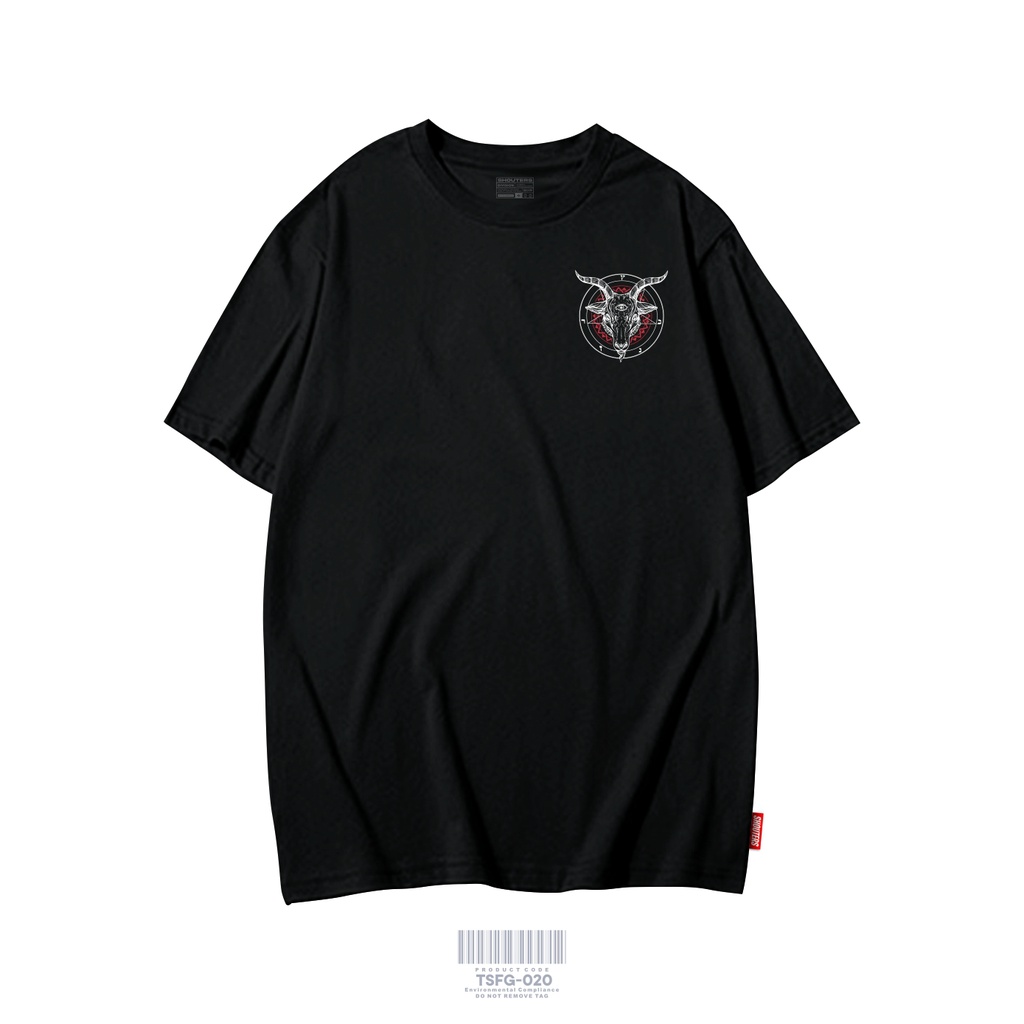 Baju Atasan Kaos Distro Pria Lengan Pendek Terbaru Keren 2022 Satanic Series Baphomet