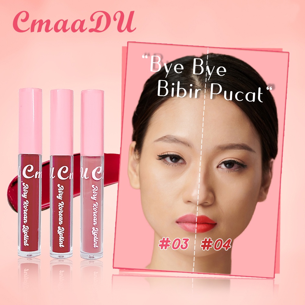CUCI GUDANG ! BPOM CMAADU AIRY KOREAN LIPTINT Liptint Waterproof Transferproof LONGLASTING
