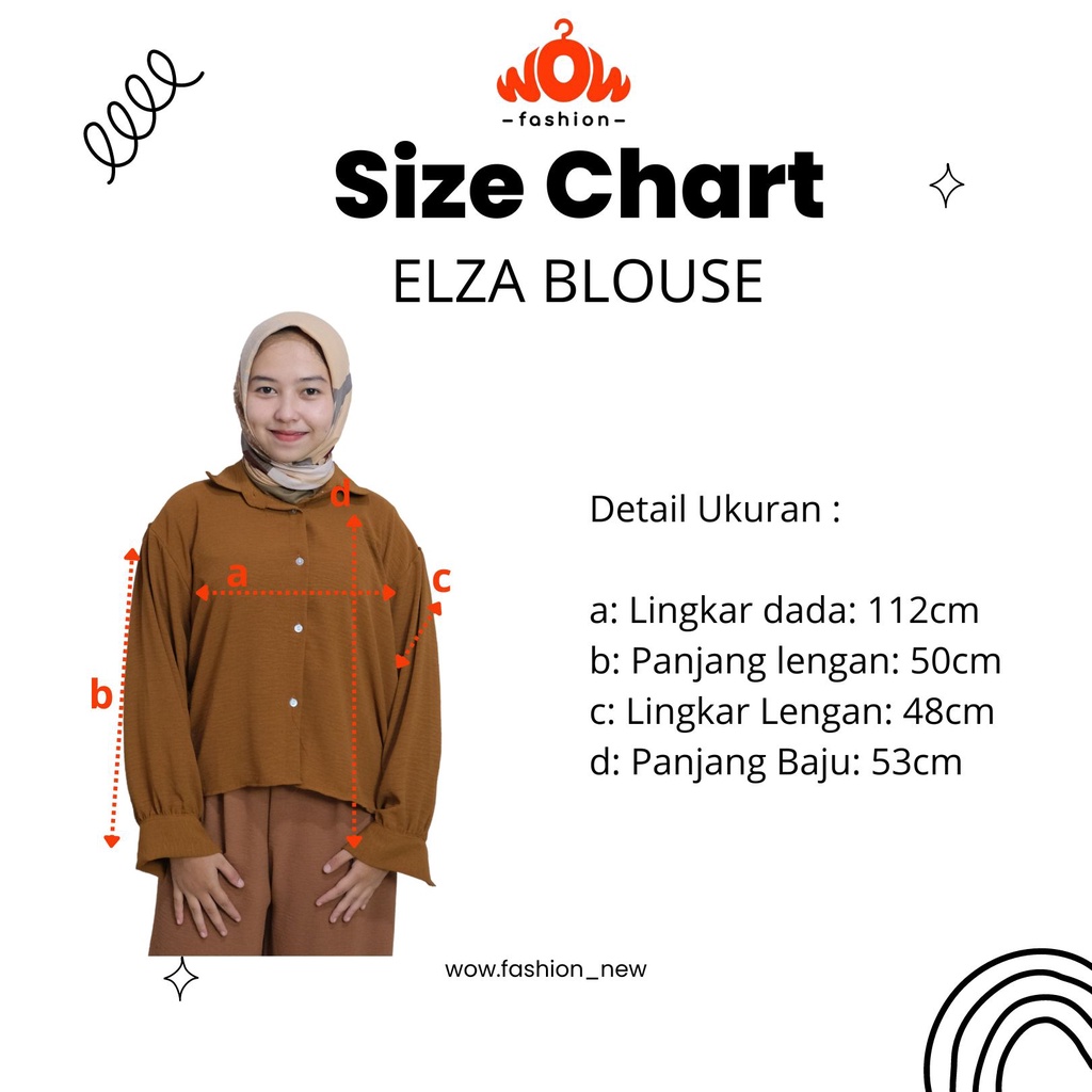 WOW-Elza Kemeja Wanita / Blouse Crinkle Airflow / Kemeja Wanita Panjang