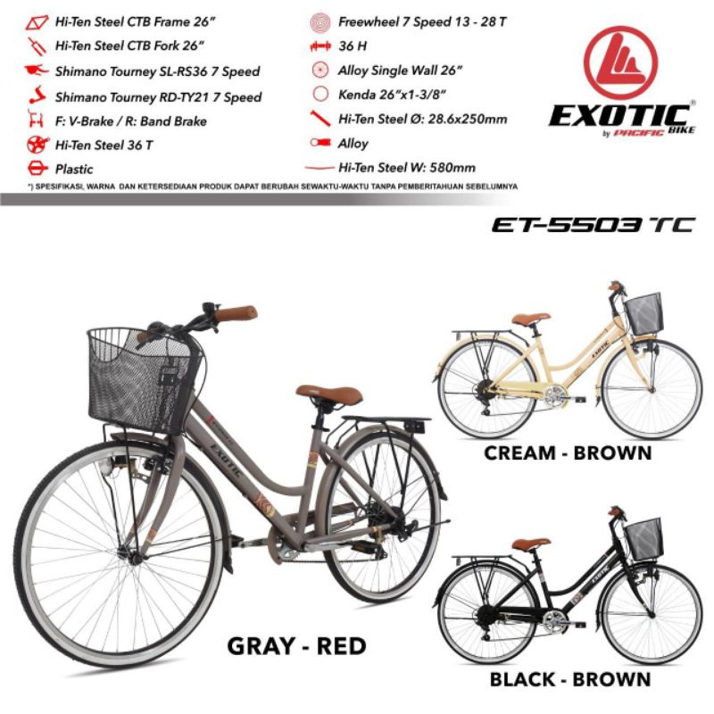 [EKA JAAYA SEPEDA] Sepeda Keranjang CTB 26 Exotic ET 5503 TC / Sepeda Cewek CTB 26 Exotic ET 5503 TC