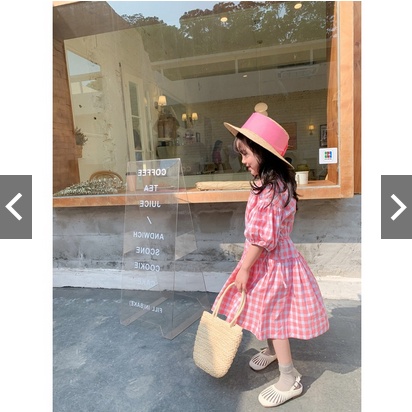 Dress Anak LIVY / Dress Anak Perempuan sabrina motif Kotak - Kotak