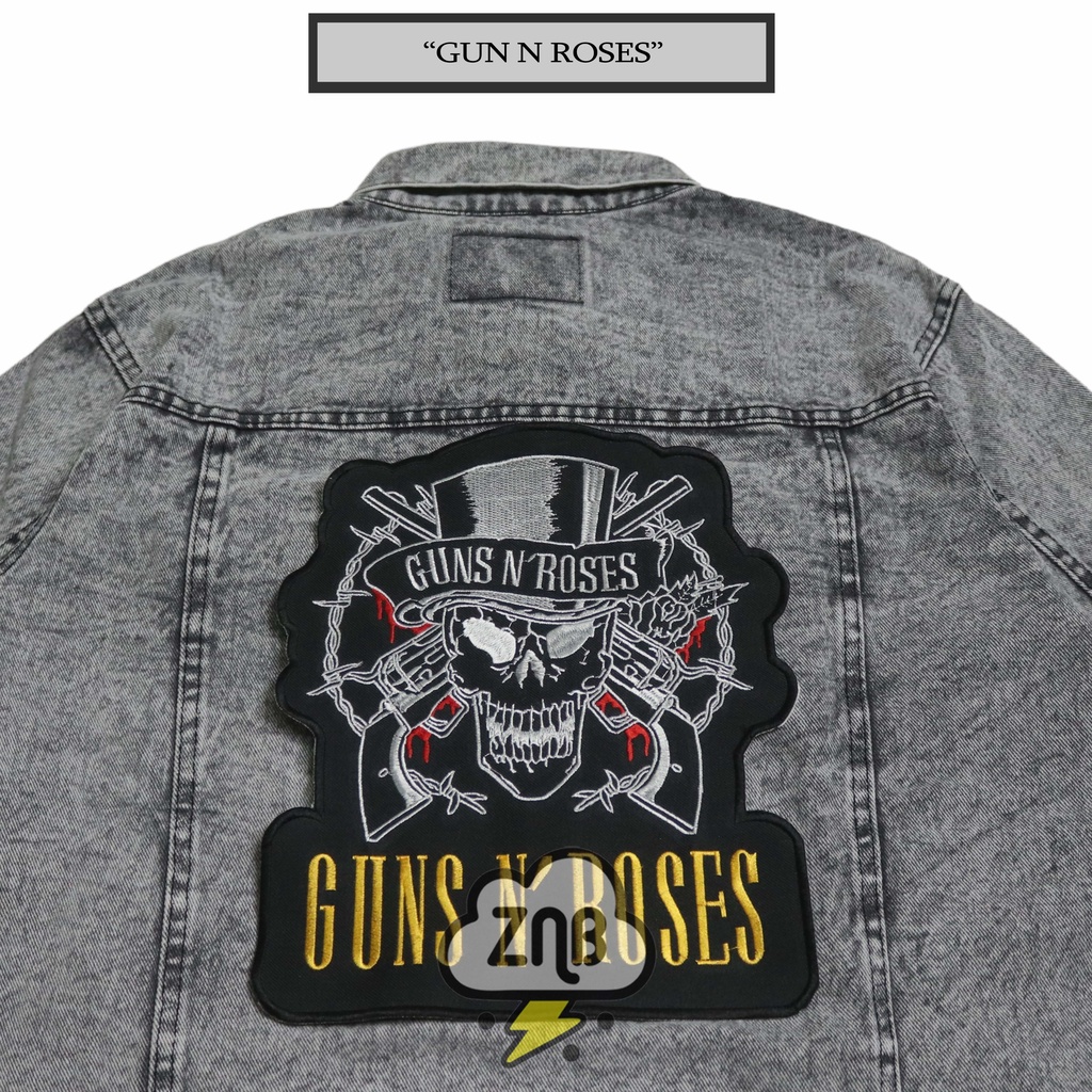 EMBLEM BORDIR  PATCH MUSIK GUNS N ROSES PATCH BESAR AKSESORIS OUTFIT