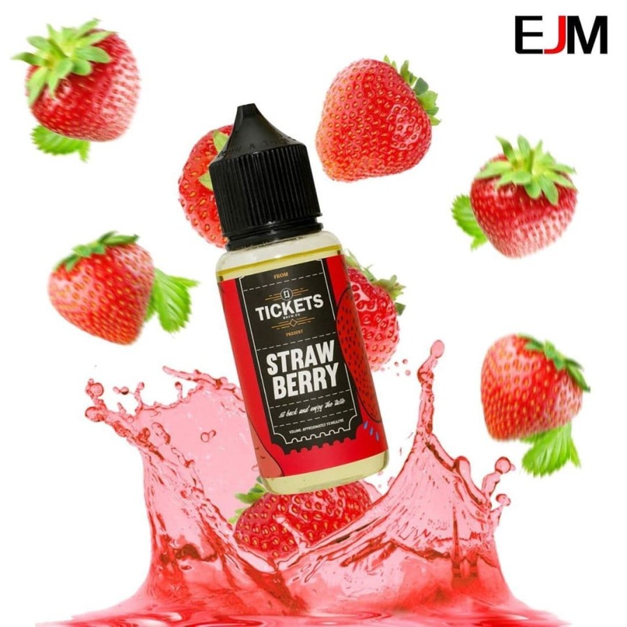 BARU EJM LIQUID TICKETS STRAWBERRY 60ML - LIQUID VAPE VAPOR JUICE 3MG