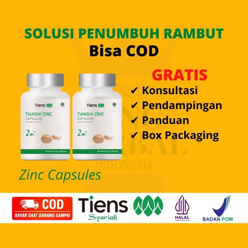 PENUMBUH RAMBUT BOTAK DAN RONTOK PRIA DEWASA ALAMI AMPUH PENGUAT RAMBUT TIENS ZINC ORIGINAL ORI ISI 