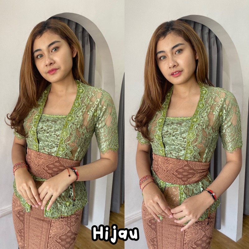 (kebaya saja) kebaya bali jadi metalic payet pendek