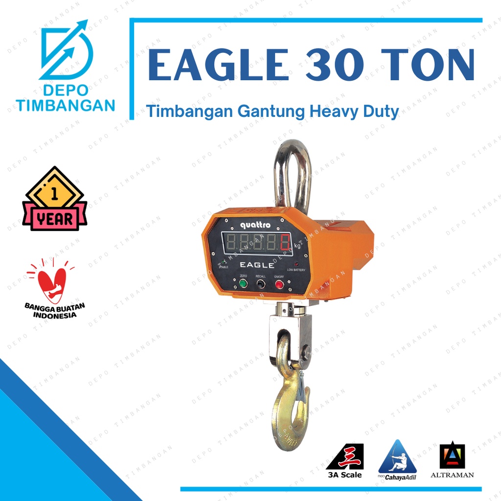 Timbangan Gantung EAGLE F1 (Crane Scale) with indikator 1 TON 2 TON 3 TON 5 TON 10 TON 20 TON 30 TON