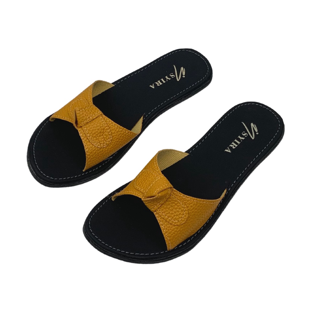 Insyira - Sandal Wanita Elfrida / Sandal Papirut Wanita Non Slip Alas Hitam / Sandal Wanita Slop Pita Tengah