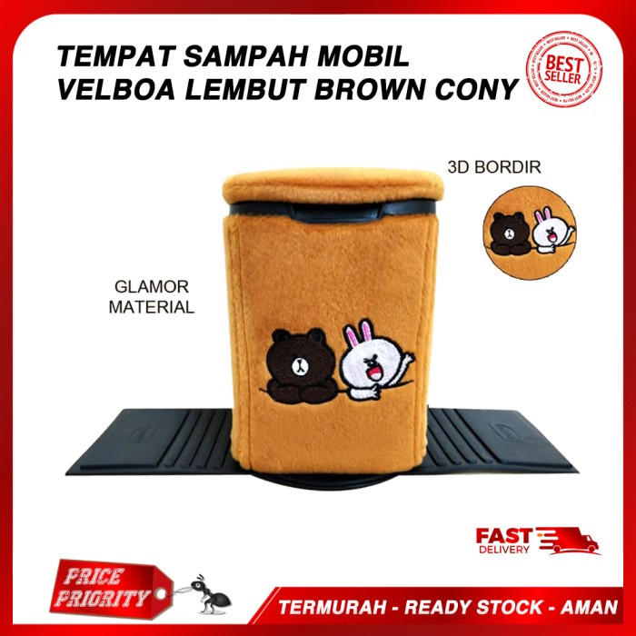 Tempat Sampah Mobil Brown Cony , Aksesoris Mobil Line Brown Cony
