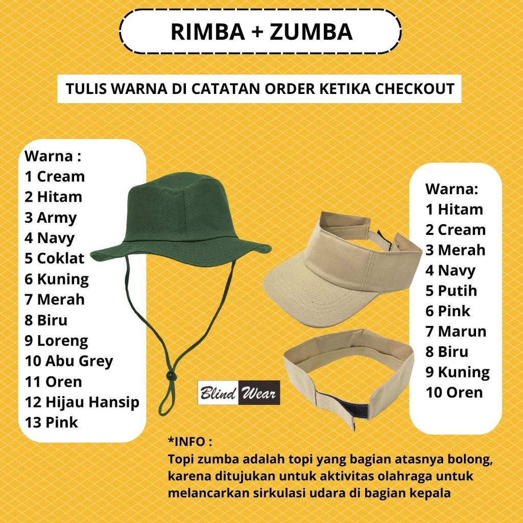 Paket Hemat Topi Rimba Dan Baseball Polos Premium Pria Wanita Laki Perempuan