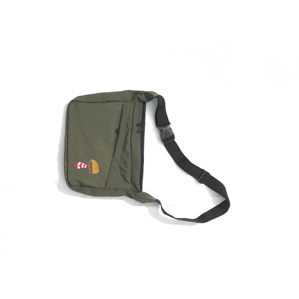 TAS Slempang Bordir Logo Wosm MOP Messenger of Peace Ungu Coklat Pramuka Warna Navy/Army Untuk Pria dan Wanita