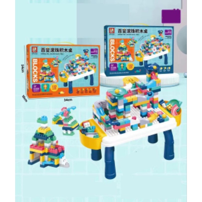 4 in 1 Mainan Edukasi Anak Lego Balok Blok Menyusun Dengan Meja Impor Murah Lado Ulang Tahun Anak La