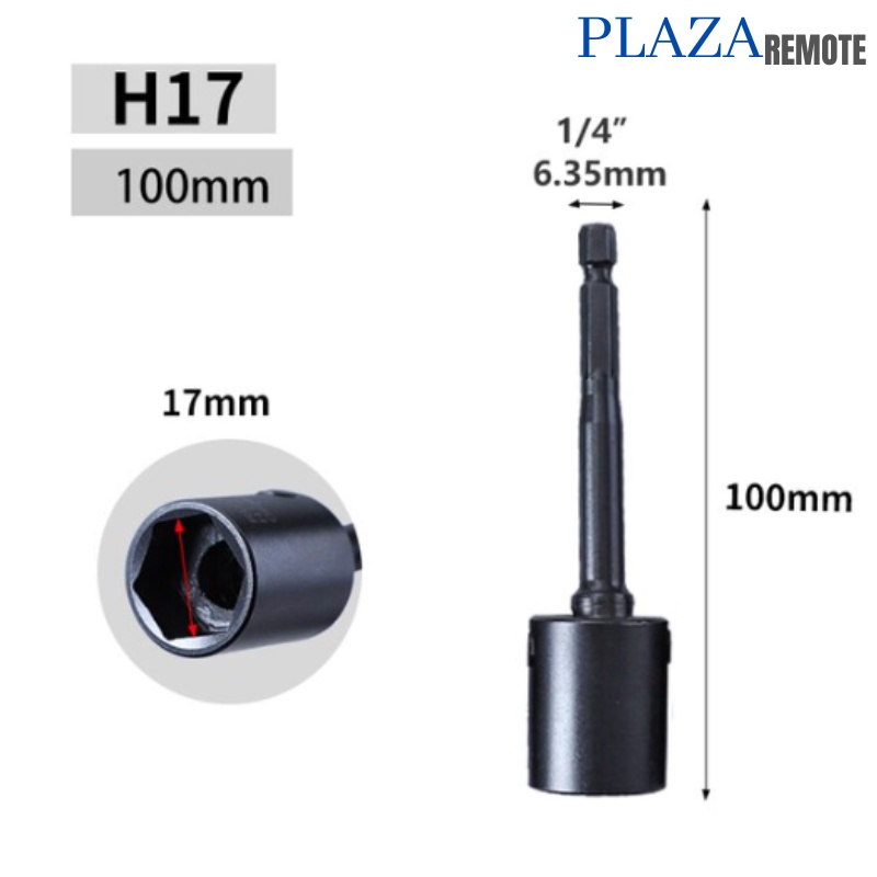 SOCK IMPACT ROTATABLE H17 CR-MO HEX SHANK SOCKET EXTENTION