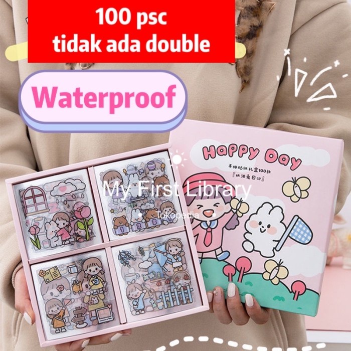 

Jurnal Sticker Lucu Diary Waterproof Gift Box Hadiah Gadis