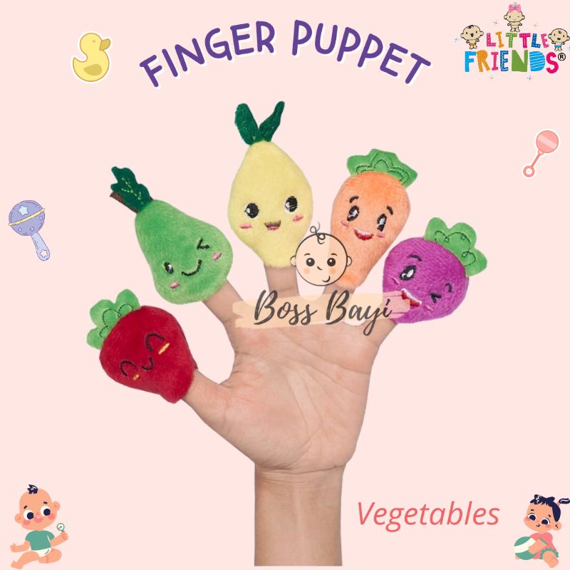 LITTLE FRIENDS Finger Puppet Animal / Mainan Boneka Jari Karakter Binatang Bayi Anak