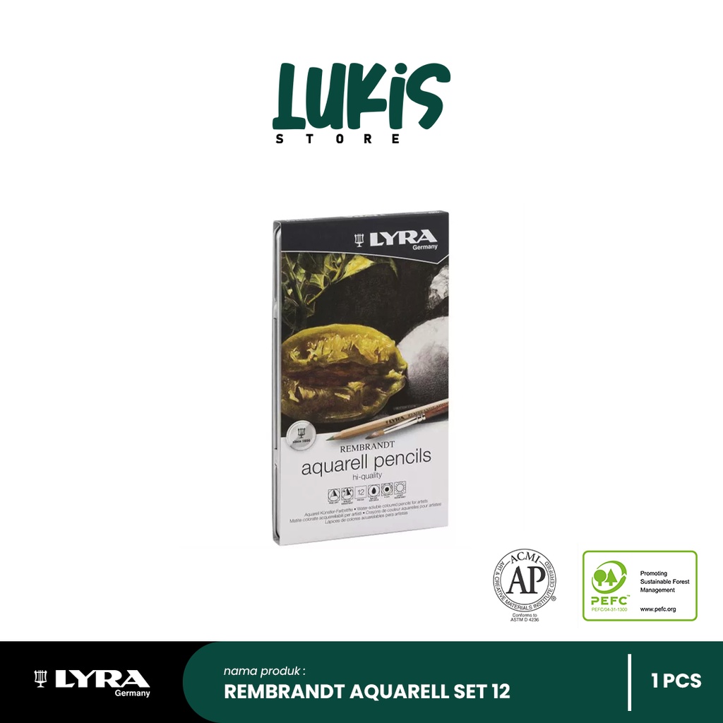 

Pensil Warna LYRA Rembrandt Aquarell Pencils SET 12 | Water Soluble | 2011120