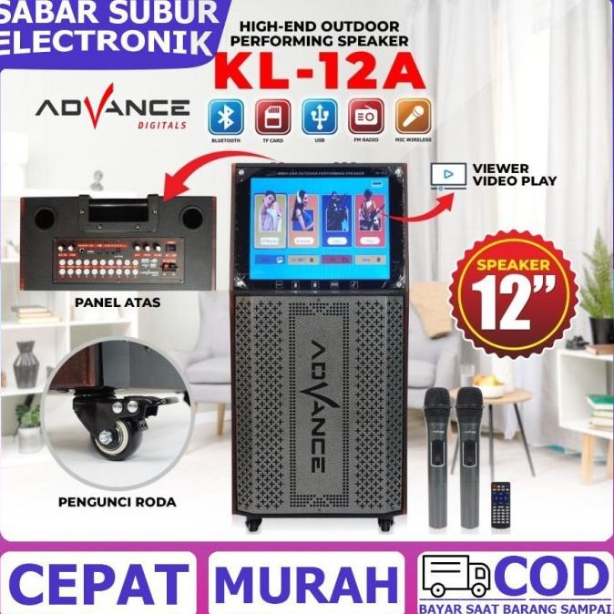 ADVANCE KL-12A SPEAKER PORTABLE BLUETOOTH LAYAR LCD 12 INCH BRG56456ER