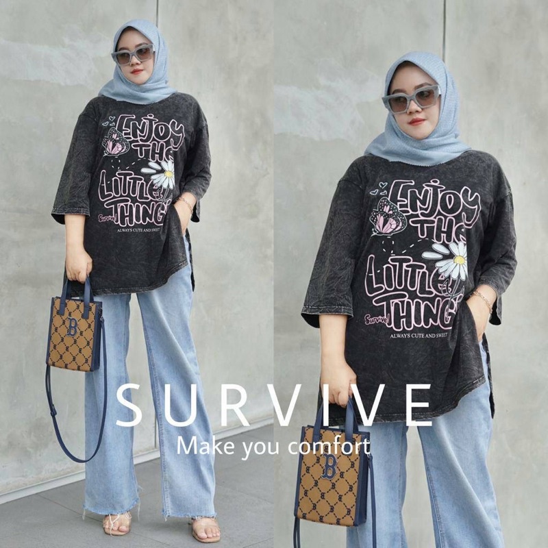 Kaos Oversize Survive Kaos Oversize Snowblack Survive Kaos Wanita Survive Original Produk Baju Wanita Survive