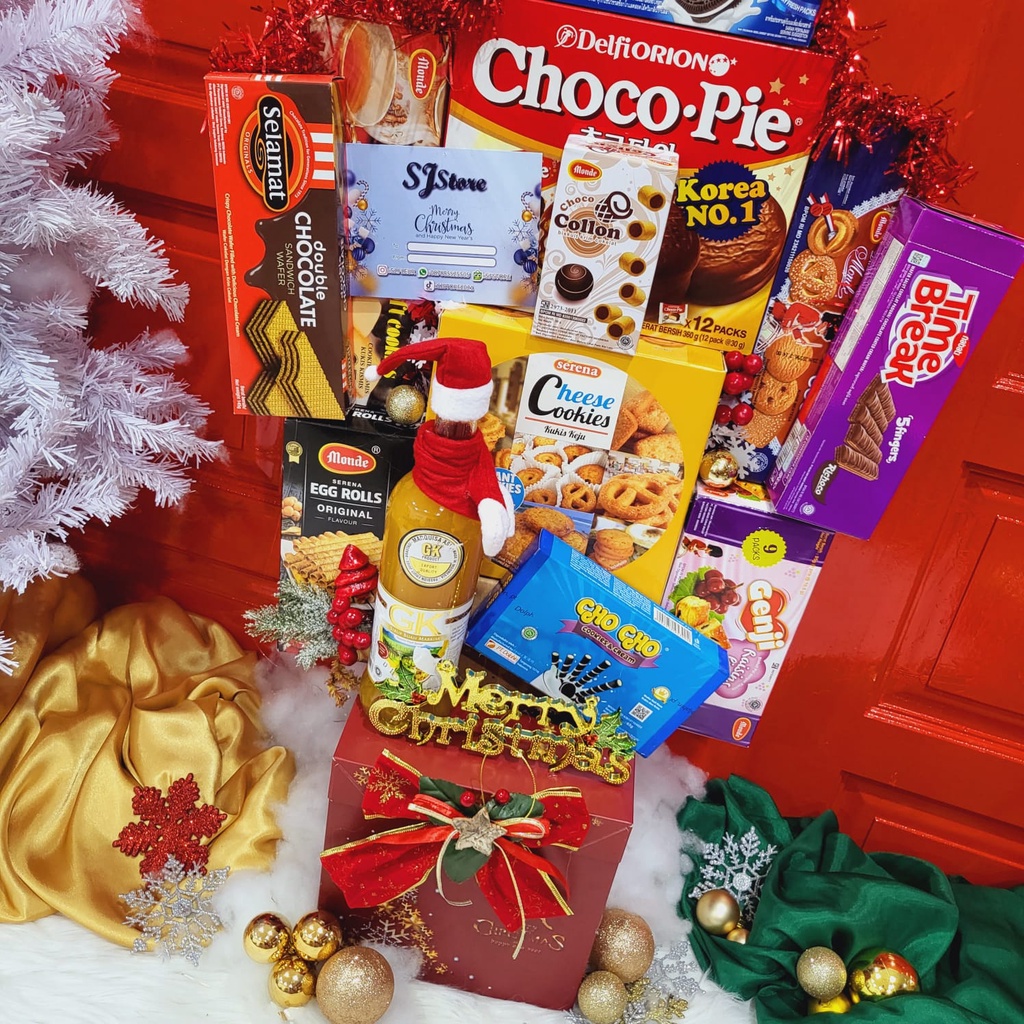 

Paket Dekorasi Hampers Natal Christmas Parcel Hadiah Kue Kering 296
