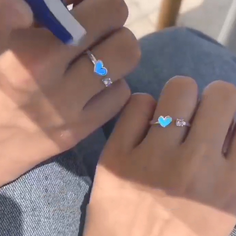 Cincin Model Terbuka Adjustable Desain Hati Untuk Hadiah