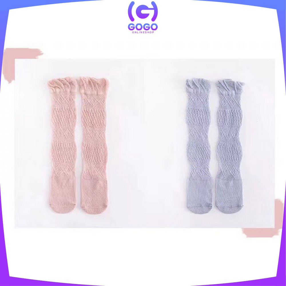 GOGO-P211 Kaus Kaki Panjang Anak Anti Nyamuk Polos / Kaos Kaki Panjang Model Jaring Bayi Korea Lucu / Baby Sock Kids