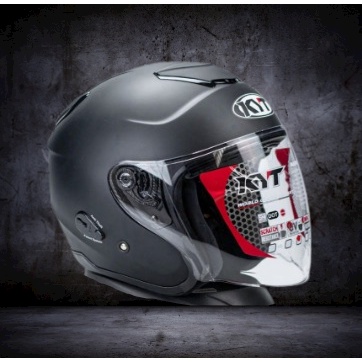 Helm KYT Kyoto R Solid Black Matt / Kyoto Hitam Doff / Half Face Original KYT