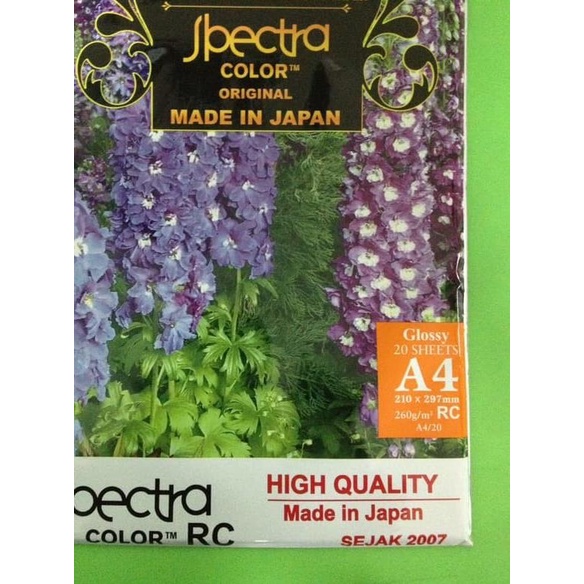 

KERTAS FOTO PROFFESIONAL PHOTO PAPER A4 260 GR SPECTRA Glossy