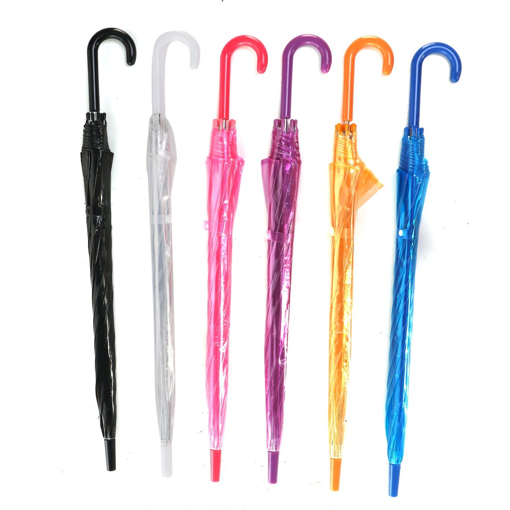 Payung Transparan Polos Warna Warni / Payung Bening Payung Korea Rainbow Umbrella Fashionable