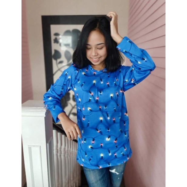 Kaos Motif -  Kaos lengan panjang - Kaos wanita -  Kaos basic