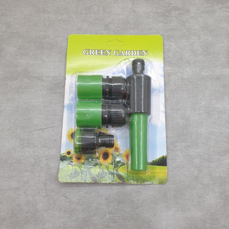 SEMPROTAN AIR GREEN GARDEN 1/2 + SAMBUNGAN SELANG / HOSE NOZZLE SPRAY GUN